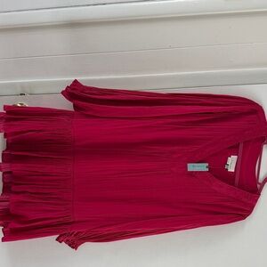 Anthropologie Fuchsia Pleated Dress